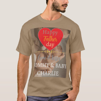 Einfaches erstes Vatertags-Bildcollage | Daddy  T-Shirt