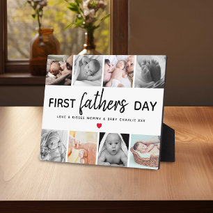 Einfaches erstes Vatertags-Bildercollage Papa Fotoplatte