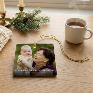 Einfaches erstes Weihnachten als Oma Foto Keramikornament