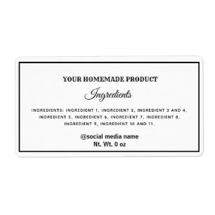 Einfaches Etikett mit schlichten schwarz-weißen Zu