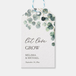 Einfaches Eukalyptusblatt Hochzeit Geschenkanhänger