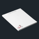 Einfaches Fahrrad mit Blume Personalisierter Radfa Notizblock<br><div class="desc">Einfaches Fahrrad mit Blume Personalisierter Radaufnehmer Notepad</div>