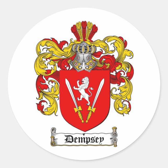 EINFACHES FAMILIENWAPPEN - EINFACHER WETTBEWERB RUNDER AUFKLEBER (Vorderseite)