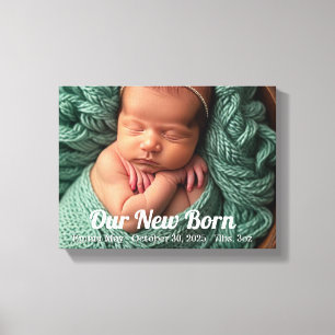 Einfaches Family New Geboren Baby Foto personalisi Leinwanddruck