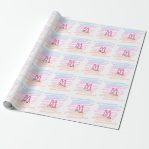 Einfaches farbenfrohes Glitzer-Sparkling mit Namen Geschenkpapier