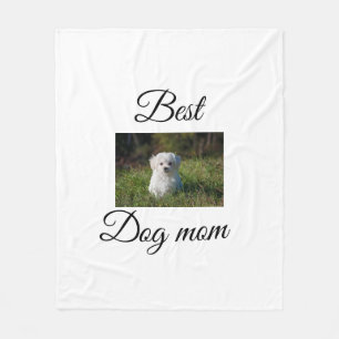 Einfaches farbenfrohes Tier Namensfoto Hundemutter Fleecedecke