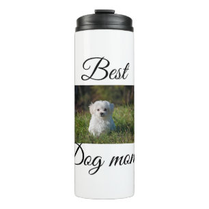 Einfaches farbenfrohes Tier Namensfoto Hundemutter Thermosbecher