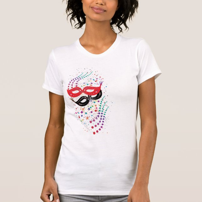 Einfaches farbiges Maskendesign T-Shirt (Vorderseite)