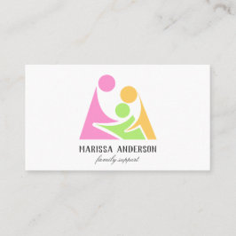 Einfaches, farbiges Modern Family Support-Logo Visitenkarte
