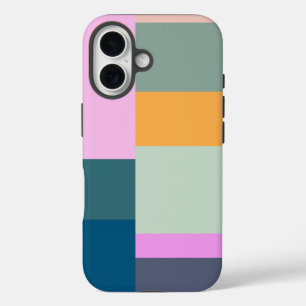 Einfaches farbiges Patchwork Geometrische Formen D iPhone 16 Hülle