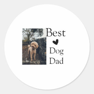 Einfaches farbiges Tier geben den Namen Foto Dog G Runder Aufkleber