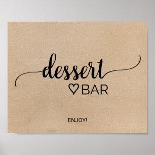 Einfaches Faux-Kraft-Kalligrafie-Dessert-Bar-Schil Poster