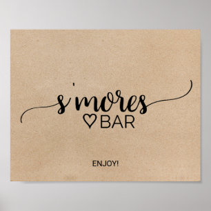 Einfaches Faux-Kraft-Kalligrafie-Schild für S'more Poster