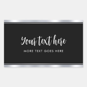 Einfaches Faux-Silber-Schablonen-Handschrift-Custo Rechteckiger Aufkleber