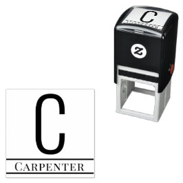 Einfaches, feines Single Anfangsmonogramm Name #13 Permastempel