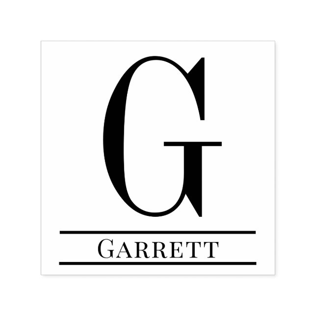 Einfaches, feines Single Anfangsmonogramm Name #3 Permastempel (Design)