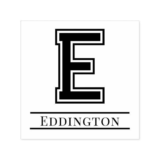 Einfaches, feines Single Anfangsmonogramm Name #5 Permastempel (Design)