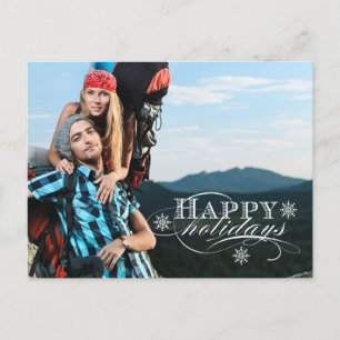 EINFACHES FERIENFOTO POSTCARD TURQUOISE FEIERTAGSPOSTKARTE