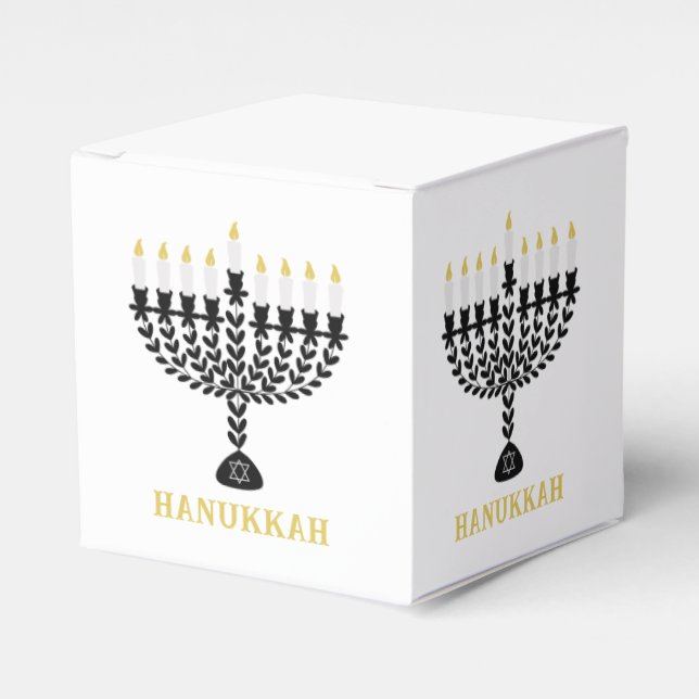 Einfaches Festival der Lichter Menorah Hanukkah Geschenkschachtel (Vorderseite)