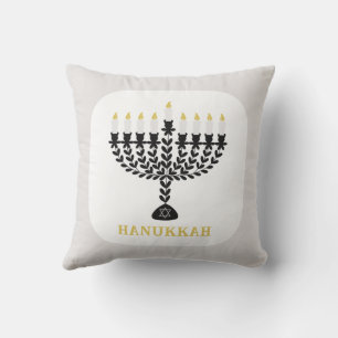 Einfaches Festival der Lichter Menorah Hanukkah Kissen