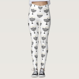 Einfaches Festival der Lichter Menorah Hanukkah Leggings