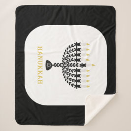 Einfaches Festival der Lichter Menorah Hanukkah Sherpadecke