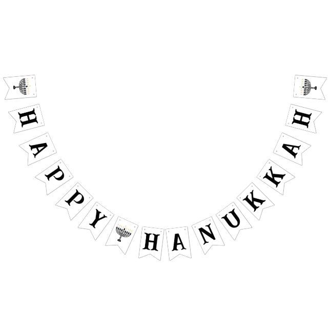 Einfaches Festival der Lichter Menorah Hanukkah Wimpelkette (Alle)