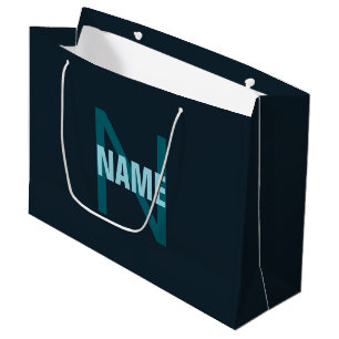 Einfaches, fett gedrucktes, anpassbares monogrammi große geschenktüte