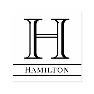 Einfaches, fettartiges Single Anfangsname des Mono Permastempel