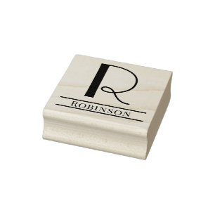 Einfaches fettes einzelnes Initial-Monogramm Name Gummistempel