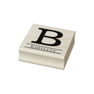Einfaches fettes einzelnes Initial-Monogramm Name Gummistempel
