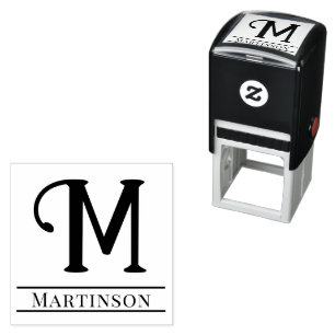 Einfaches fettes einzelnes Initial-Monogramm Name Permastempel