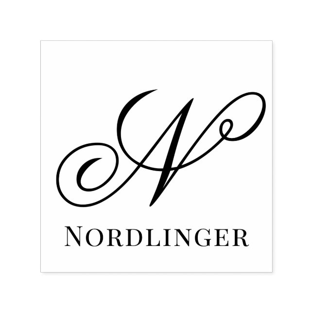 Einfaches fettes einzelnes Initial-Monogramm Name  Permastempel (Design)