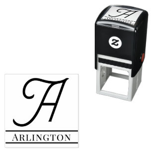 Einfaches fettes einzelnes Initial-Monogramm Name Permastempel