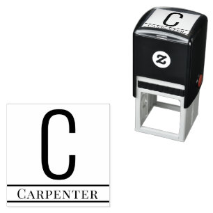 Einfaches fettes einzelnes Initial-Monogramm Name Permastempel