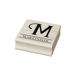 Einfaches fettes einzelnes Initialen-Monogramm Nam Gummistempel