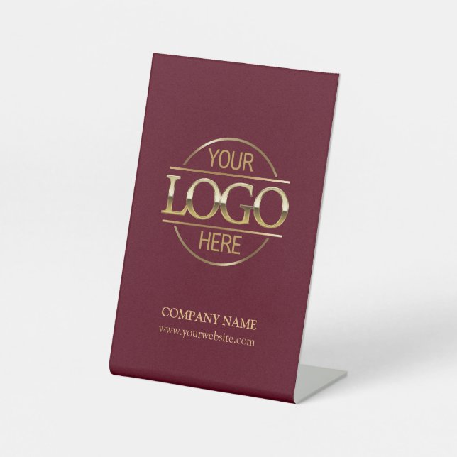 Einfaches Firmenlogo für Burgund Sockelschild (Vorderseite)