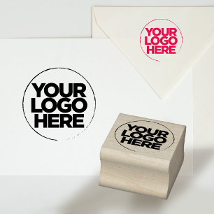 Einfaches Firmenlogo Holz Gummistempel