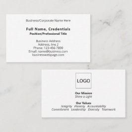 Einfaches Firmenlogo mit Schwarz-weißer Markenbeze Visitenkarte