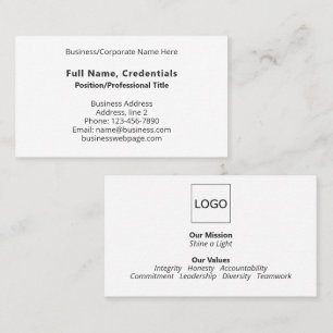 Einfaches Firmenlogo mit Schwarz-weißer Markenbeze Visitenkarte