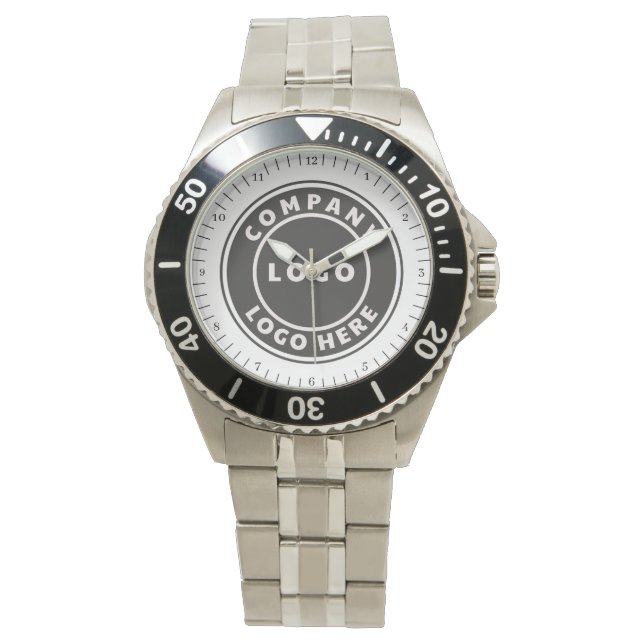 Einfaches Firmenlogo Mitarbeiter Swag Armbanduhr (Vorderseite)