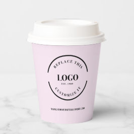 Einfaches Firmenlogo Modern beruflich Pink Pappbecher