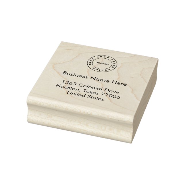 Einfaches Firmenlogo | Name | Adresse Gummistempel (Stempel)
