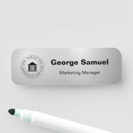 Einfaches Firmenlogo | Name | Bezeichnung Namensschild