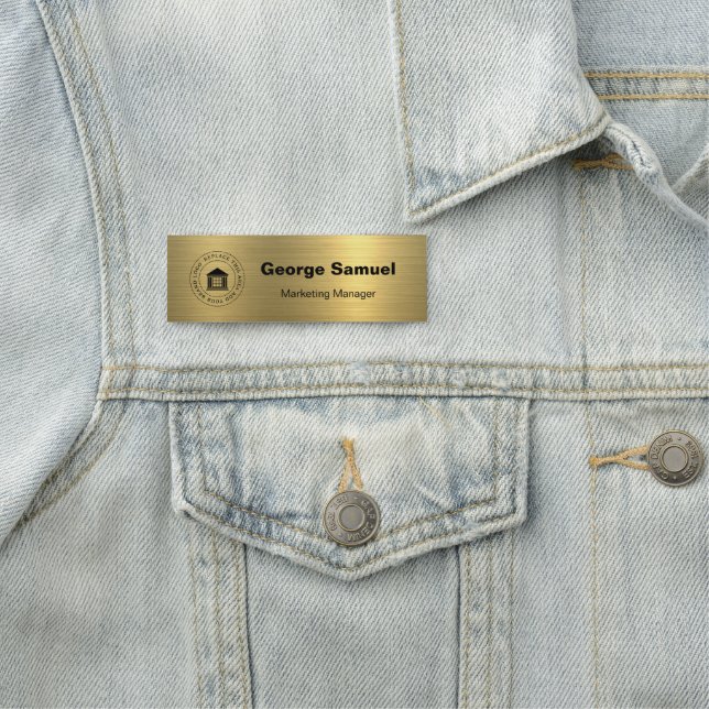 Einfaches Firmenlogo | Name | Bezeichnung Namensschild (Beispiel)