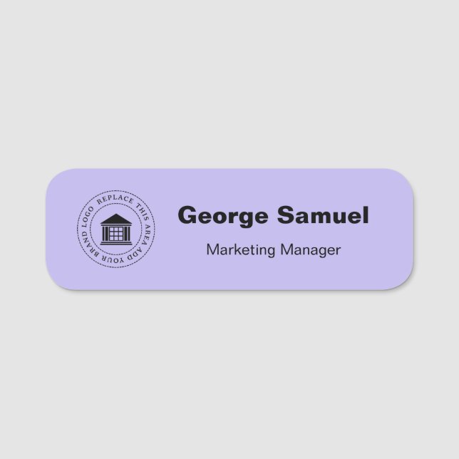 Einfaches Firmenlogo | Name | Bezeichnung Namensschild (Vorderseite)