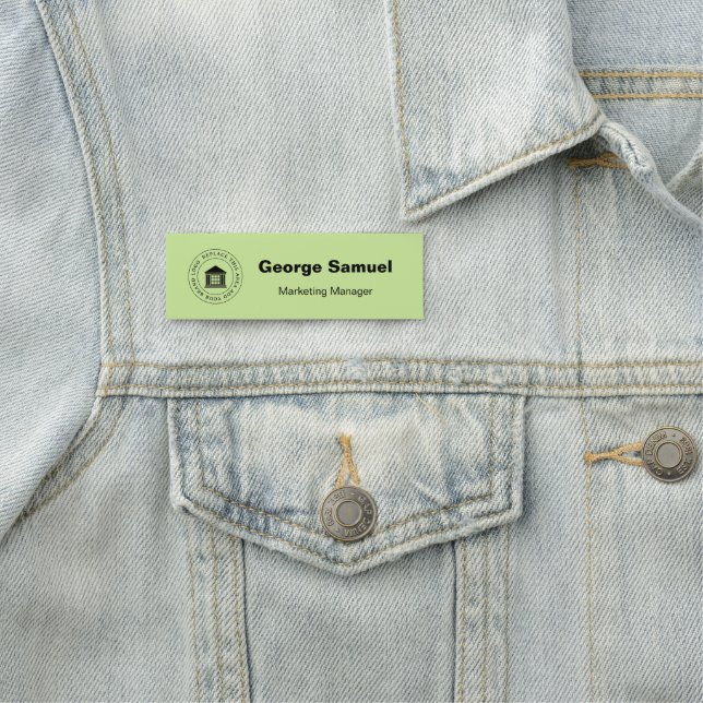 Einfaches Firmenlogo | Name | Bezeichnung Namensschild (Beispiel)