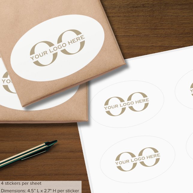 einfaches Firmenlogo Ovaler Aufkleber (Von Creator hochgeladen)