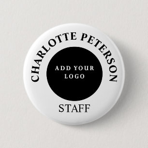 Einfaches Firmenlogo-Staff-Name-Tag Custom Button