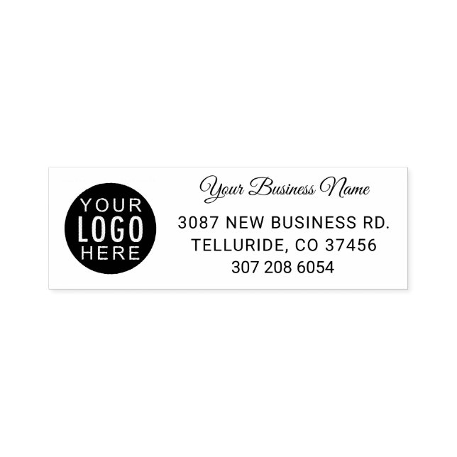 Einfaches Firmenlogo und Adresse Permastempel (Design)